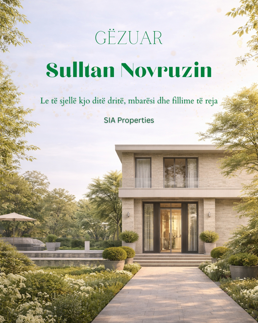 Sultan Novruz from SIA Properties festive spring real estate poster