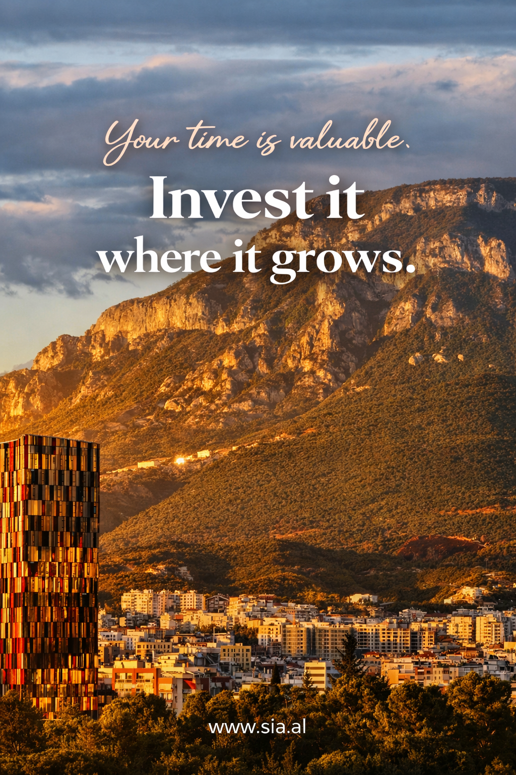 Real estate investment in Tirana skyline with premium properties