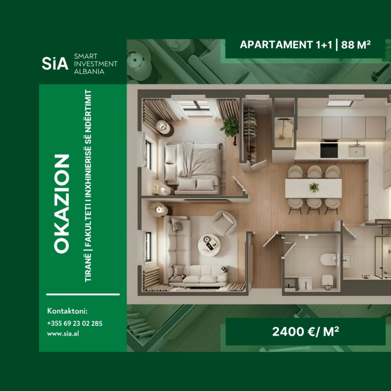 Apartament 1+1 Tirane