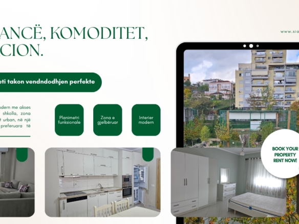 apartament modern tirane kuzhine 2+1 me qira